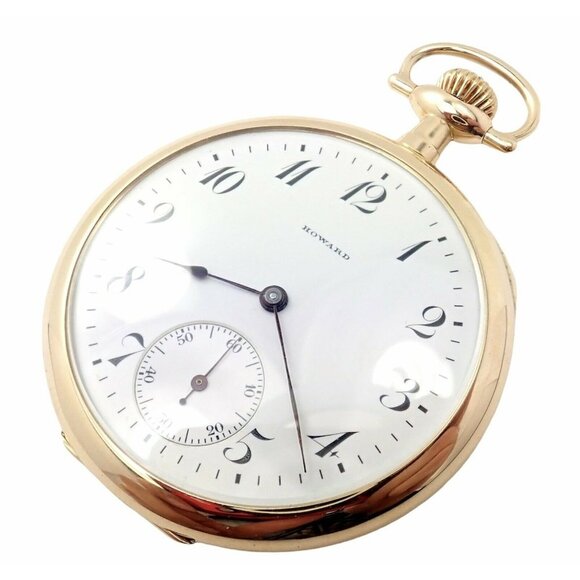 Vintage Howard 14k Yellow Gold 46mm 17j Pocket Watch c. 1920 - Picture 2 of 6